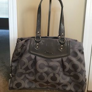 Silver coach tote